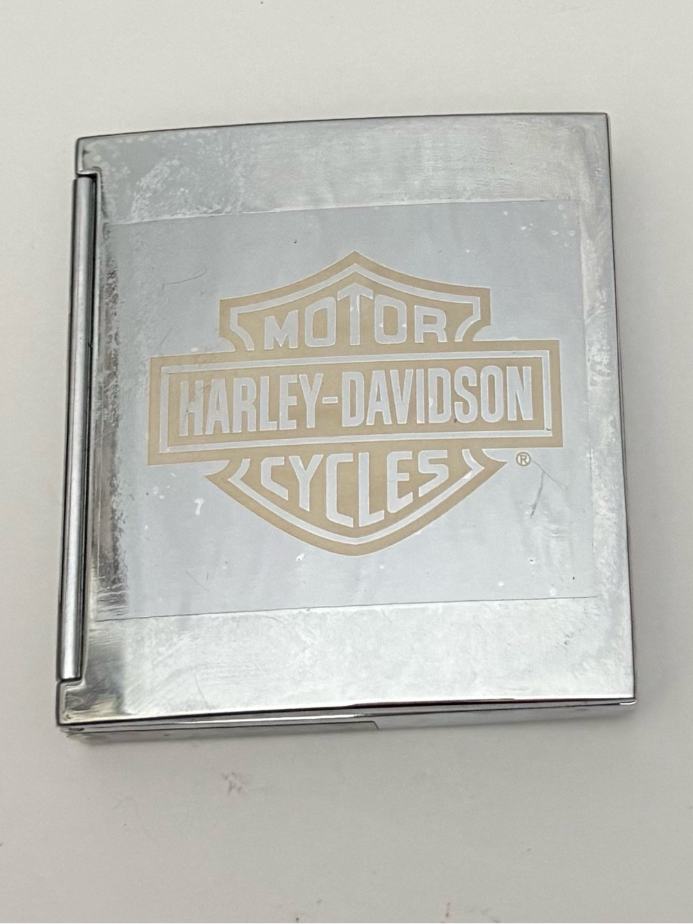 Vintage Harley-Davidson Bulova Battery Operated Travel Clock With Alarm & Record